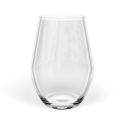 Engraved Monogram Crest Stemless Wine Glass — 11.5 oz Personalized Gift