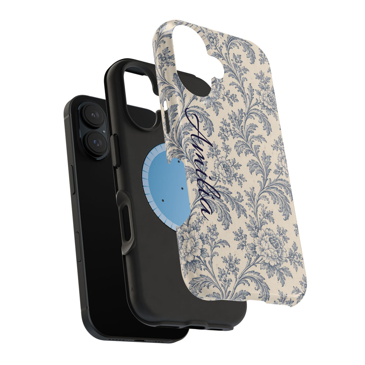 Vintage Floral Magnetic Phone Case — Personalized Name Option