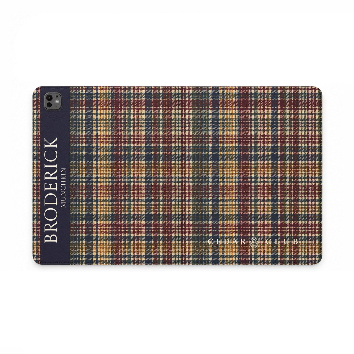 Plaid Personalized Tablet Folio Case — Custom Name Monogram
