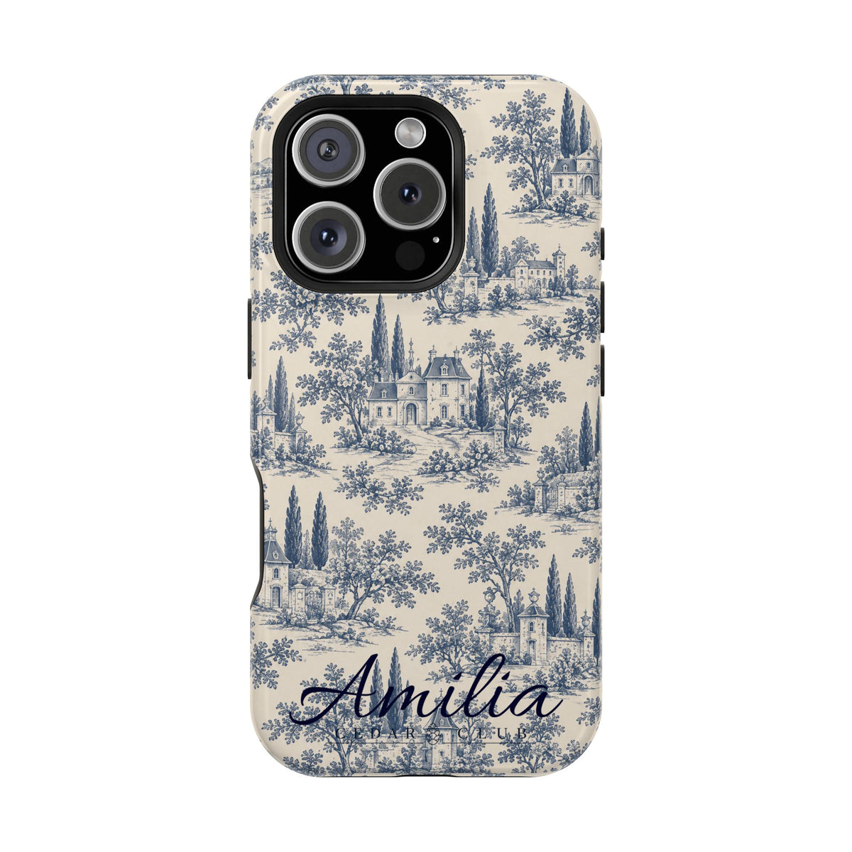 Personalized Toile Magnetic Phone Case — Impact‑Resistant, MagSafe Compatible