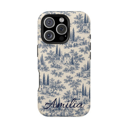 Personalized Toile Magnetic Phone Case — Impact‑Resistant, MagSafe Compatible