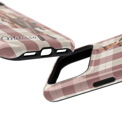 Personalized Giraffe Phone Case — Green Leopard Print Magnetic Impact-Resistant