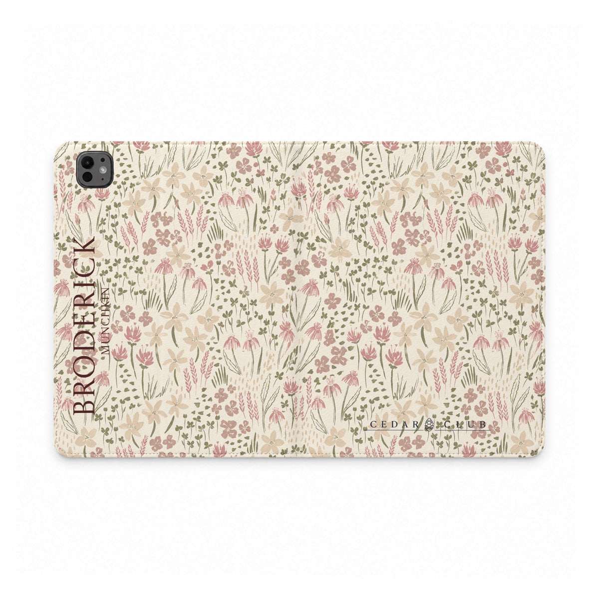 Floral Meadow Tablet Folio Case — Personalized Name Option