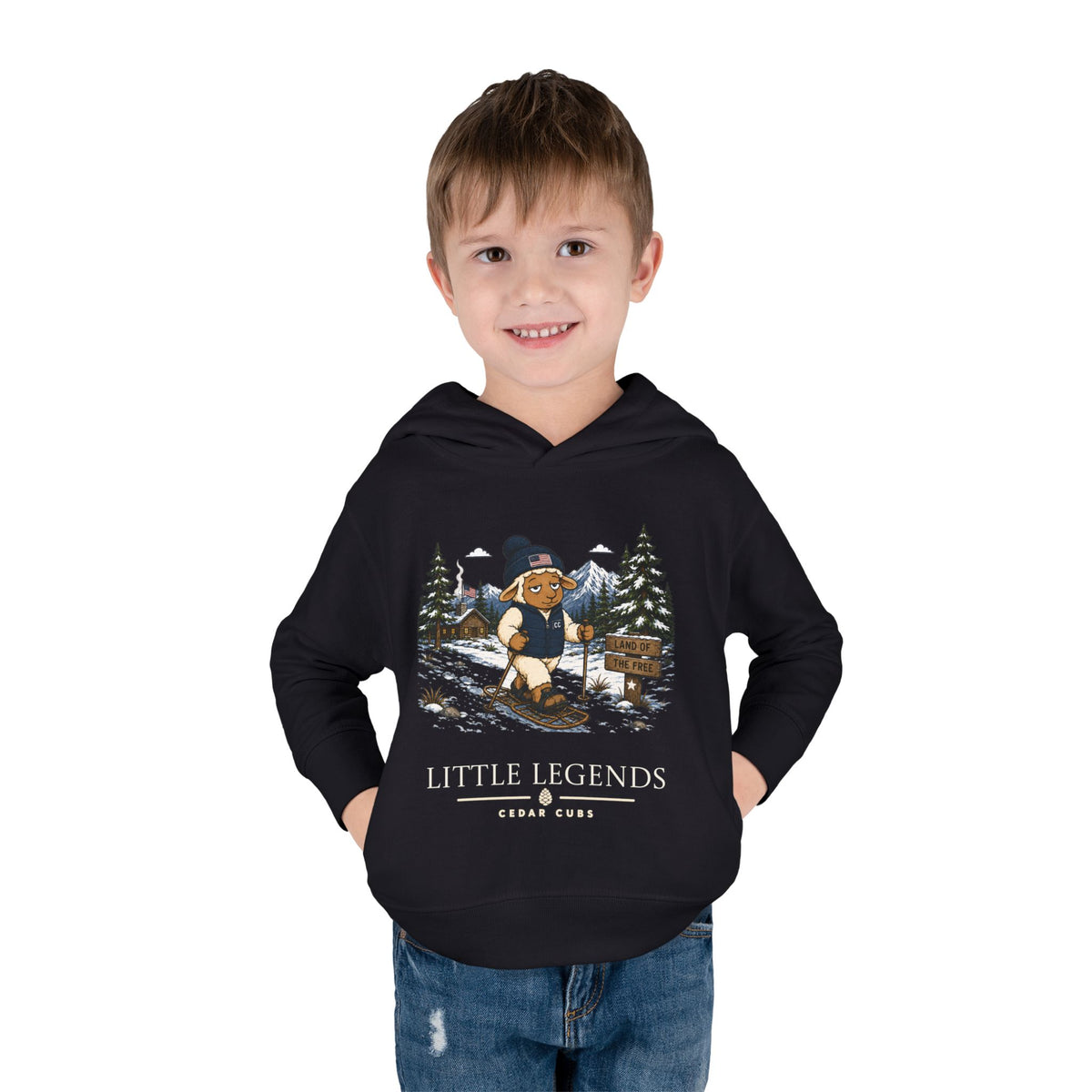 Toddler Hoodie — 'Little Legends' Snow Shoe Design | Personalized Pullover