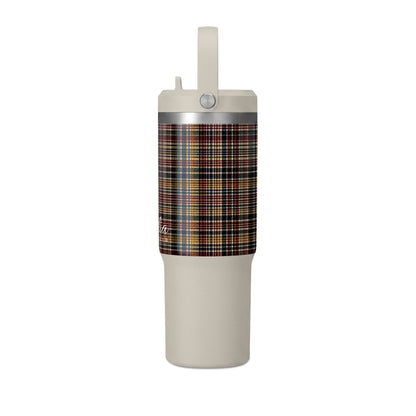 Plaid 32oz Nomad Tumbler — Insulated Travel Mug with Personalized Script