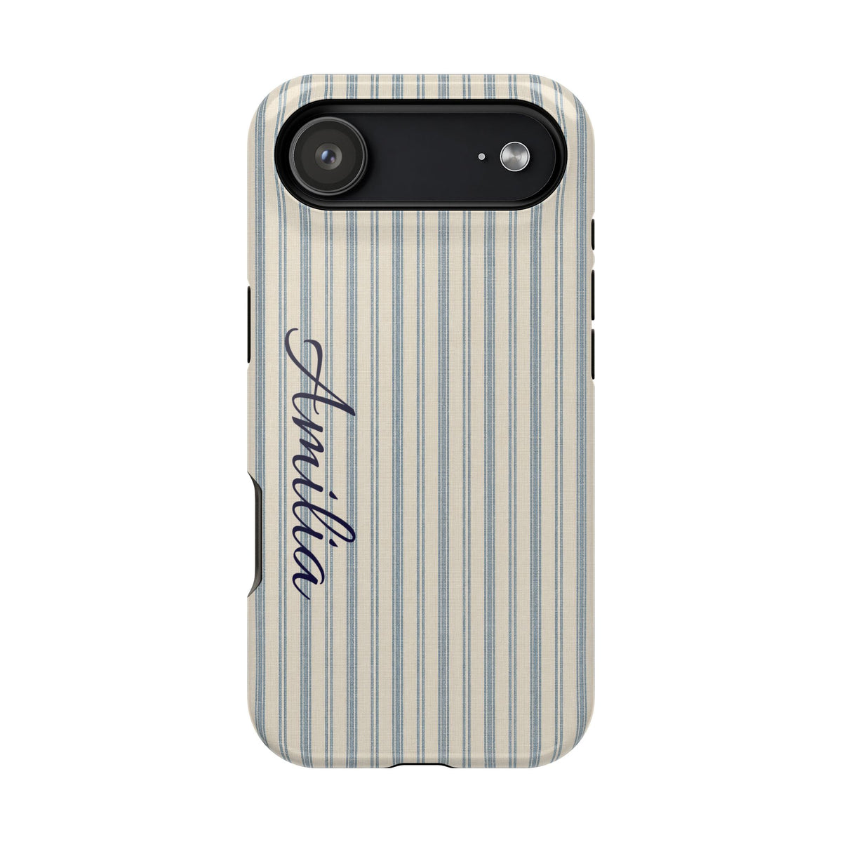 Personalized Striped Magnetic Impact-Resistant Phone Case — Custom Name