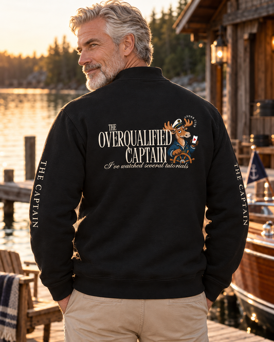 "The Overqualified Captain" Crewneck
