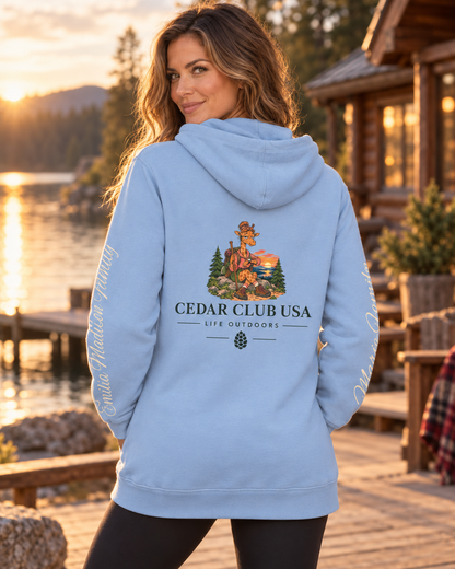 Cedar Club Hoodie — 'Born to Roam' Pigment-Dyed Outdoor Pullover