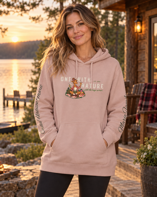Cedar Club USA Hoodie — 'One With Nature' Pigment-Dyed Outdoor Pullover